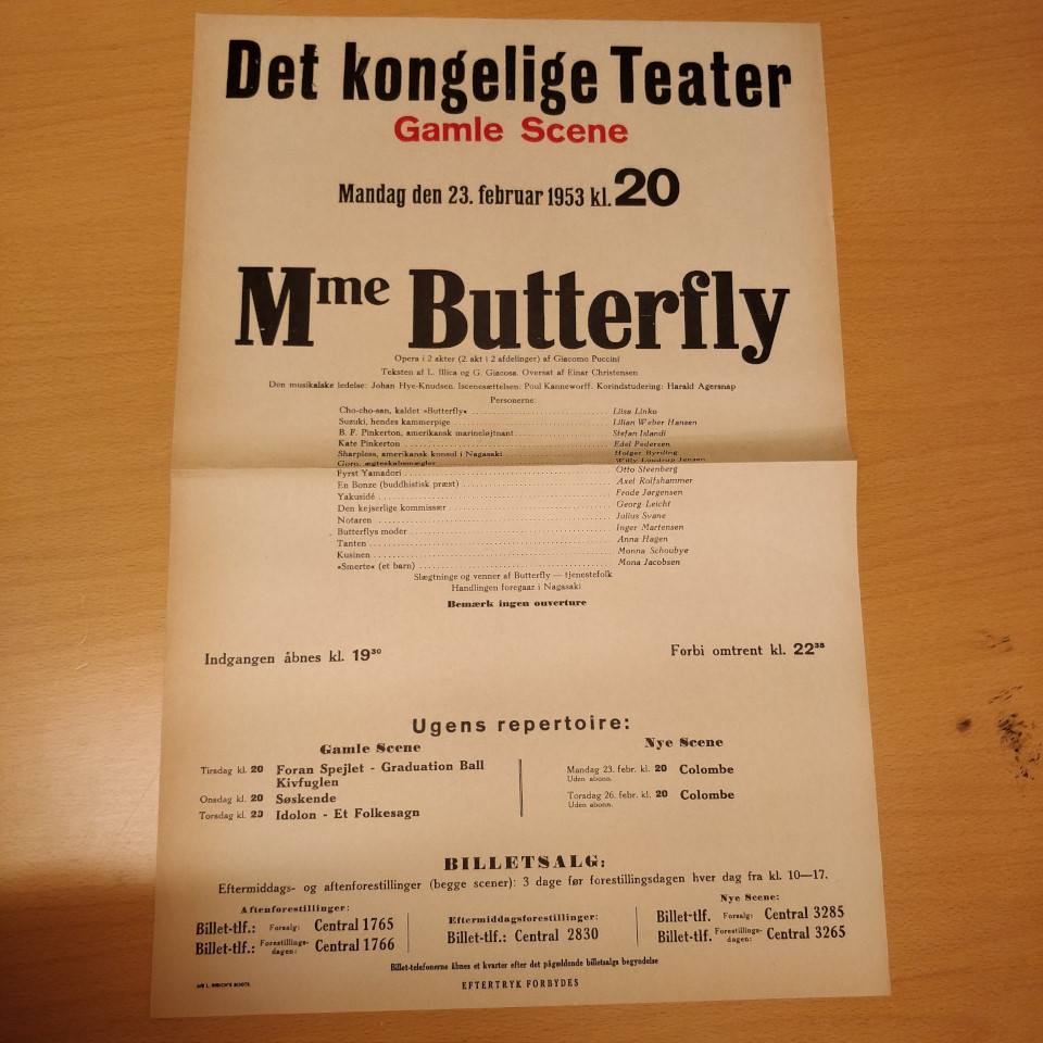 Butterfly, Det Kongelige 1953, Gamle
