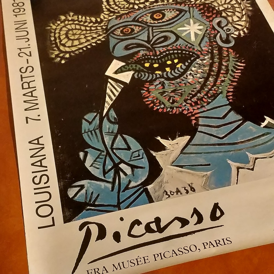 Vise dig Isaac jeg behøver Picasso udstillingsplakat, 1981 fra Louisiana, genbrug.