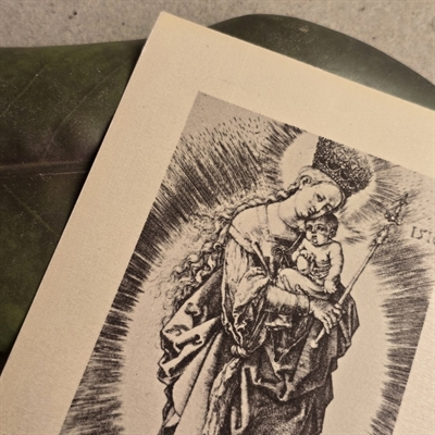 sort-hvid-print-dame-baby-Albrecht-Durer-gammel-tysk-tryk-