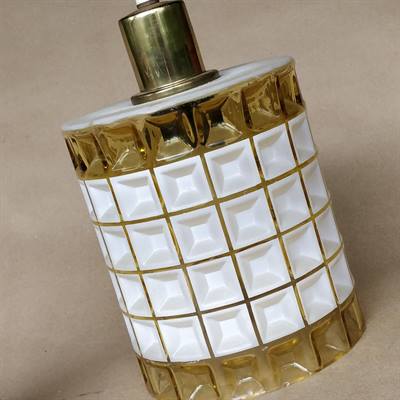 hvid gylde firkanter på cylinder loftslampe svensk lampe messing montering gammel hængelampe