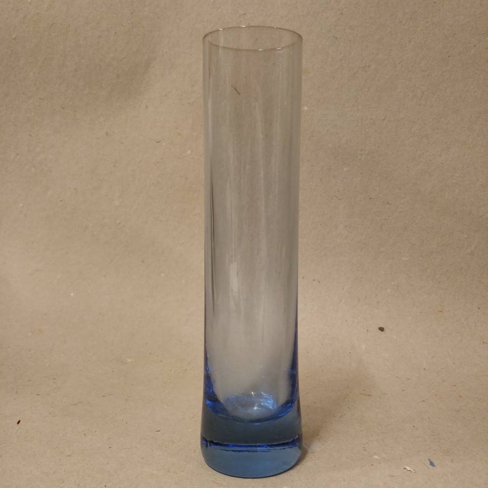 Tykbundet glas vase blåt. retro indretning brugt.