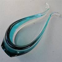 skulpturel skål glas turkis
