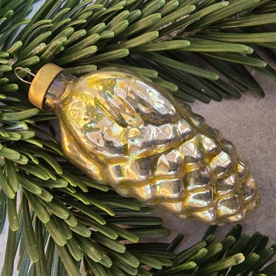 sart-lysegrøn-guld-frugt-figur-gammel-glas-julepynt