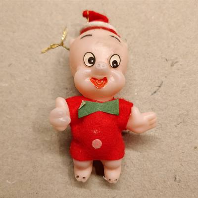 Porky Pig, retro juletræspynt. Warner bros. Inc 1977.