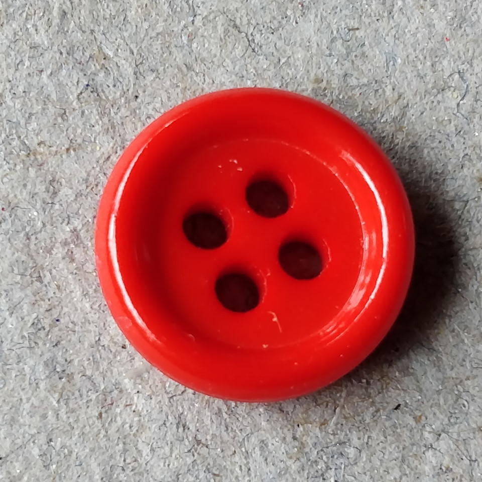 slogan fordel desillusion Postkasse rød lille retro plastik knap genbrugs knapper.