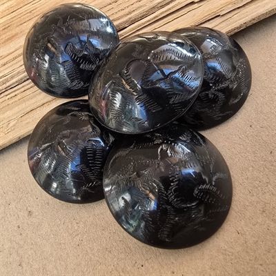 sorte-skindpræget-mønster-stor-frakkeknapper-vintageknapper-Paris