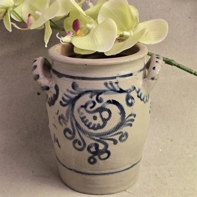 stentoejs-syltekrukke-grå-blå-gammel-dansk-krukke