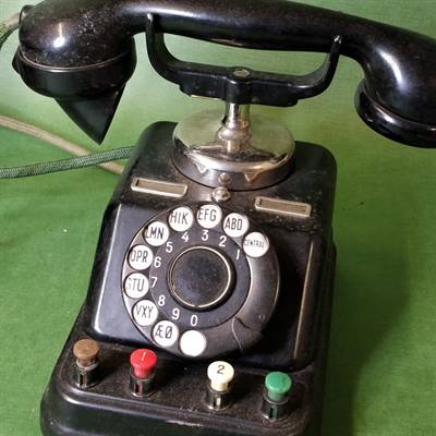 sort sekretær anlæg telefon gammel original