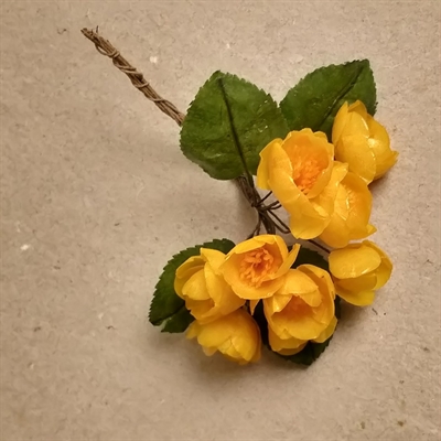 gule blomster grønne blade mini buket vokset papirblomster gamle kunstige blomster