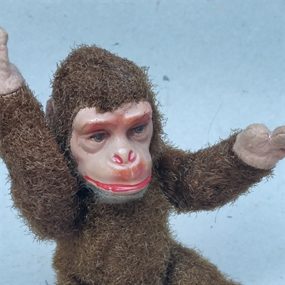 plys-abe-lysebrun-lyst-hoved-krammedyr-gammelt-legetøj