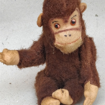 mellembrun-abe-bevægelige-arme-ben-gammelt-krammedyr-legetøj