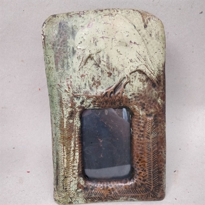 kobber-billedramme-gammel-svensk-præget grendekoration