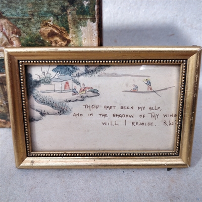 guldfarvet-vintage-fotoramme-perlekant-billede-julehilse-1926-gammel-billedramme