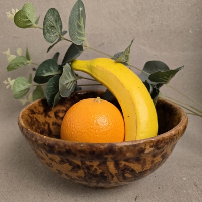 brunmeleret-glasur-gammel-rund-lerskål-enkel-form-keramikskål 