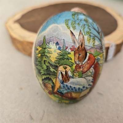 pap-paaskeaeg-haremor-putter-harebarn-seng-gammelt-paaskepynt