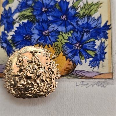 guld-585-knap-hest-rytte-guldbroche-vintage-knap