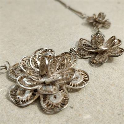 silver sølv halskæde necklace vintage