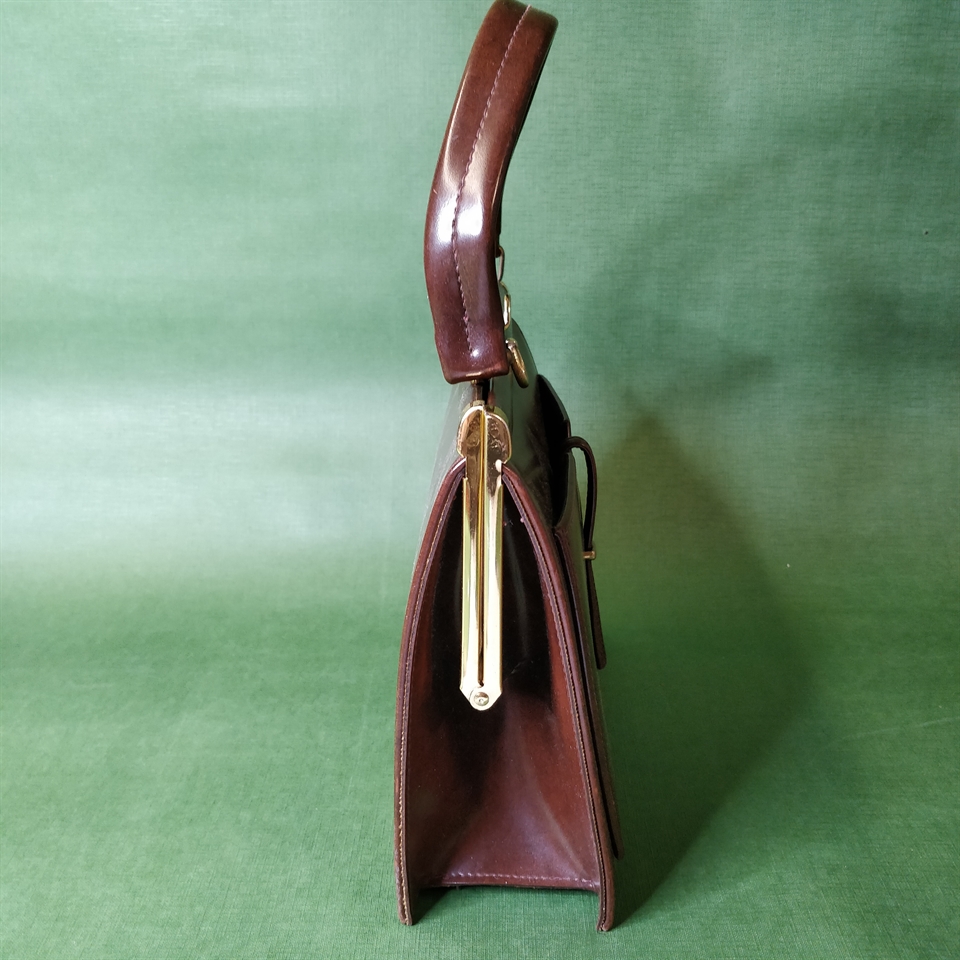 affald Ultimate hensynsfuld Brun kunstlæder håndtaske fra -50'erne, genbrug.
