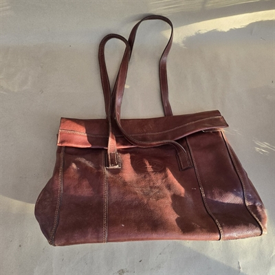 brun stor håndtaske enkel taske polo bag Ravasi Italy