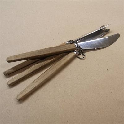 retro brugt bestik træskaft knive