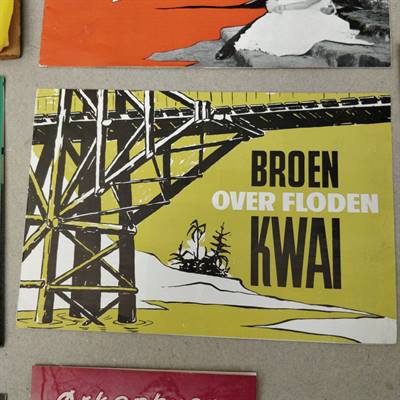 Forside på filmprogrammer Broen over floden Kwai, old film programs programmer gamle